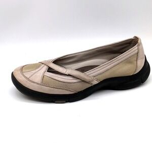 Privo Clarks Loafers Womens Beige 9 Leather Mary Jane Shoes Hook Loop Comfort